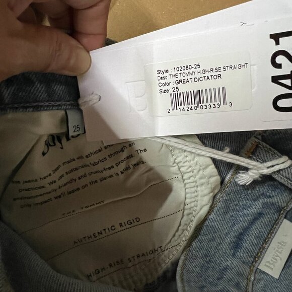 Boyish The TOMMY Womens Rigid Jeans Sz 25 Highrise Straight in GREAT DICTATOR - Picture 7 of 10